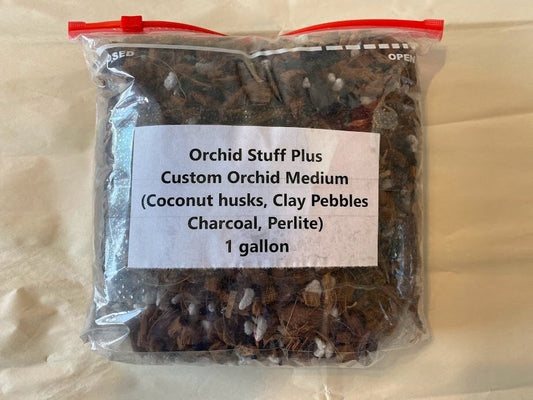 Natural Orchid Medium - Coconut husks,perlite,charcoal,and clay pellets 1 gallon bag. The best medium for orchids! Drains great!